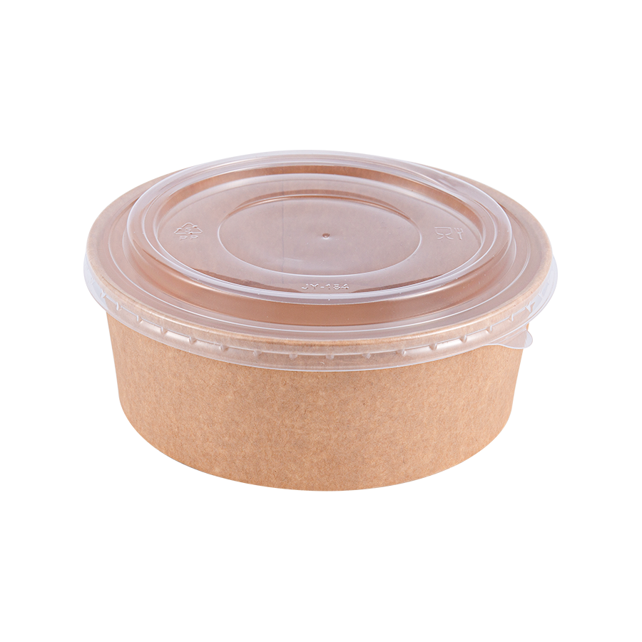 Bol rotund din hârtie kraft rezistent la grăsimi de 500 ml cu diametru de deschidere de 150 mm